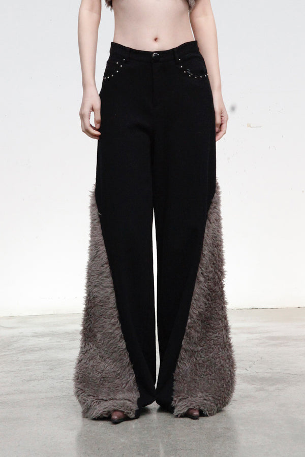RUI Plush Panel Wide Leg Pants RAW23WV10 Black/Tauup